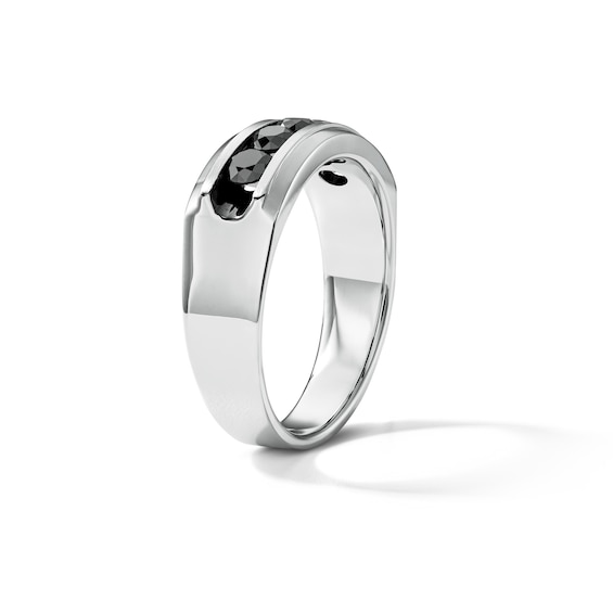 1 CT. T.w. Black Diamond Five-Stone Wedding Band in Sterling Silver