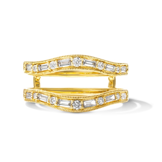 3/8 CT. T.w. Baguette-Cut and Round Lab-Grown Diamond Enhancer Band in 14K Gold (F/Vs2)