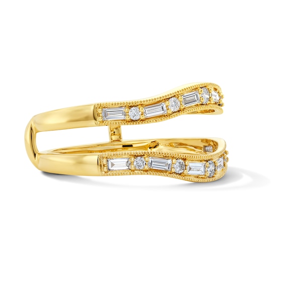 3/8 CT. T.w. Baguette-Cut and Round Lab-Grown Diamond Enhancer Band in 14K Gold (F/Vs2)