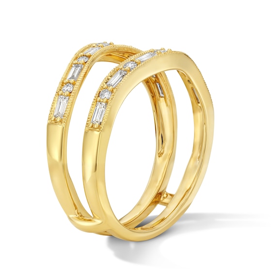 3/8 CT. T.w. Baguette-Cut and Round Lab-Grown Diamond Enhancer Band in 14K Gold (F/Vs2)