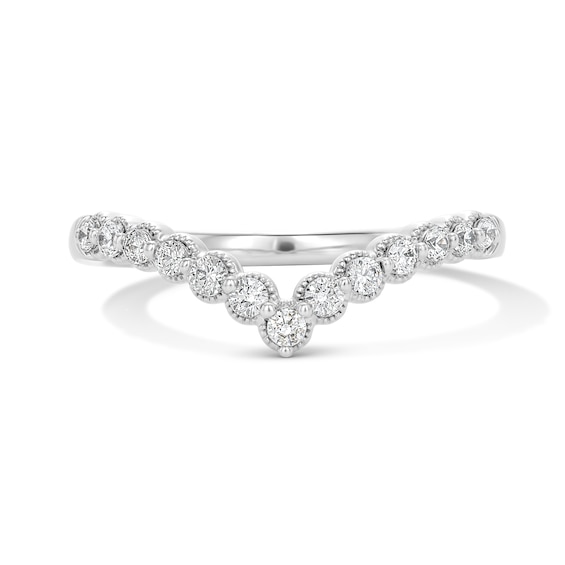 1/4 CT. T.w. Lab-Grown Diamond Chevron Anniversary Band in 14K White Gold (F/Vs2)