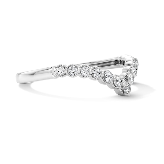 1/4 CT. T.w. Lab-Grown Diamond Chevron Anniversary Band in 14K White Gold (F/Vs2)