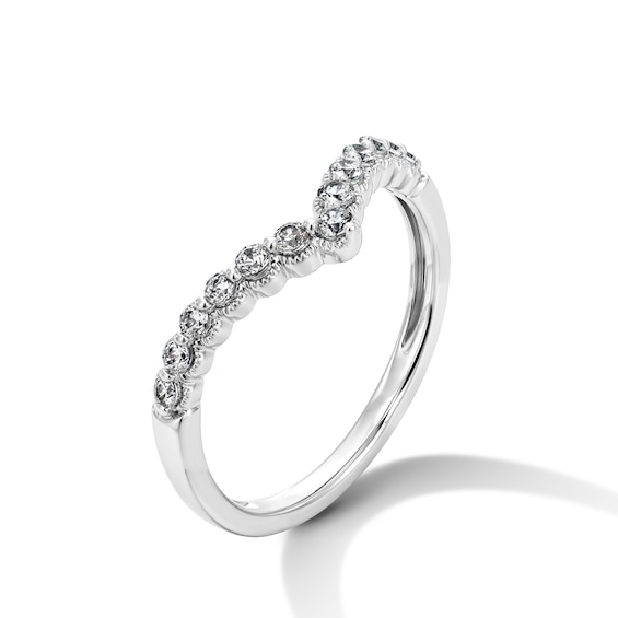 1/4 CT. T.w. Lab-Grown Diamond Chevron Anniversary Band in 14K White Gold (F/Vs2)