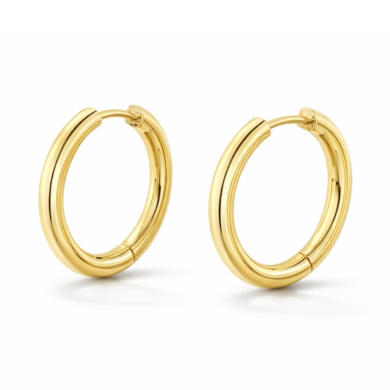 19.5mm Hoop Earrings in Semi-Solid 10K Gold