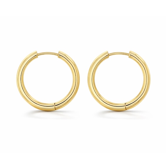 19.5mm Hoop Earrings in Semi-Solid 10K Gold