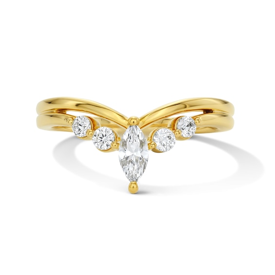3/8 CT. T.w. Marquise-Cut Lab-Grown Diamond Contour Anniversary Band in 14K Gold (F/Vs2)