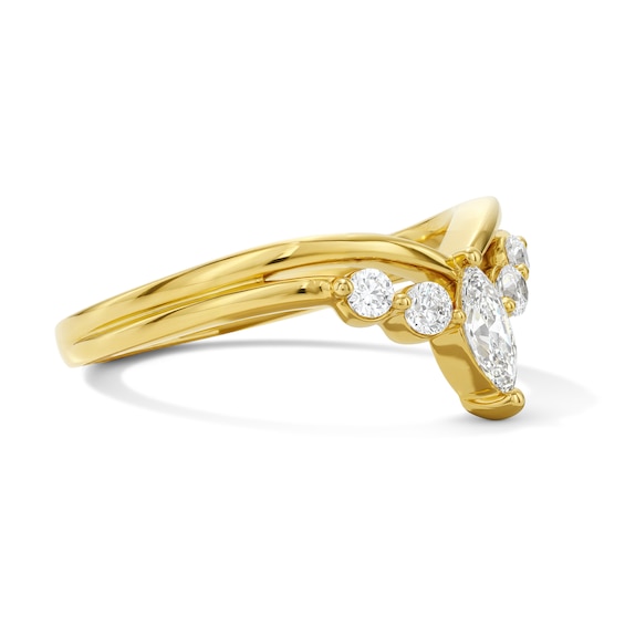 3/8 CT. T.w. Marquise-Cut Lab-Grown Diamond Contour Anniversary Band in 14K Gold (F/Vs2)