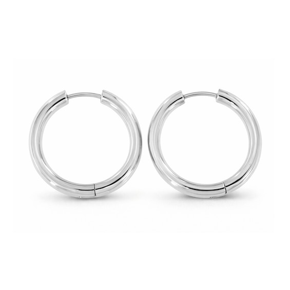 19.5mm Hoop Earrings in Semi-Solid Sterling Silver