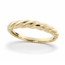 3.8mm Polished Twist Ring in Semi-Solid 10K Gold