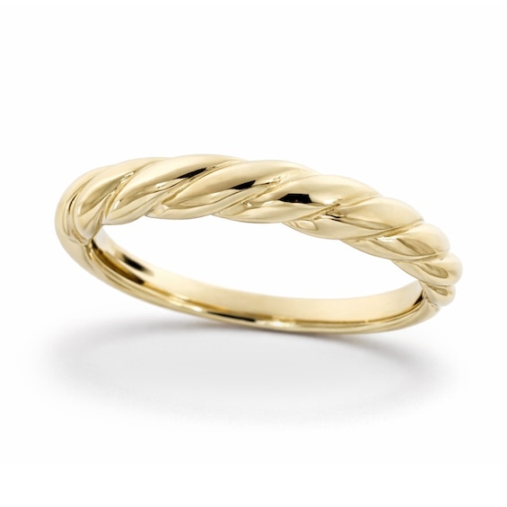 3.8mm Polished Twist Ring in Semi-Solid 10K Gold