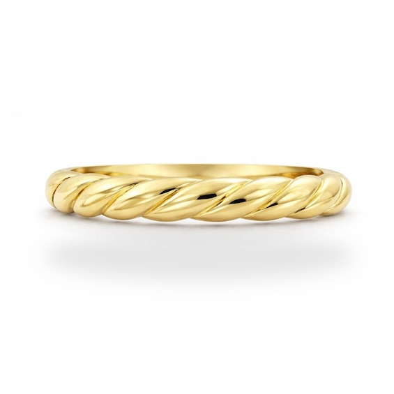 3.8mm Polished Twist Ring in Semi-Solid 10K Gold