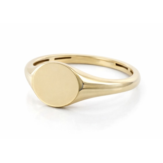 Oval Signet Ring in Semi-Solid 10K Gold