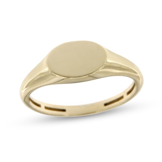 Oval Signet Ring in Semi-Solid 10K Gold