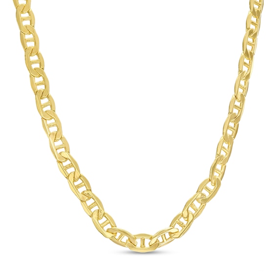 3.2mm Mariner Chain Necklace in Semi-Solid 10K Gold - 22"