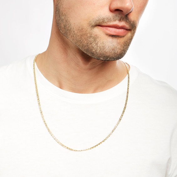 3.2mm Mariner Chain Necklace in Semi-Solid 10K Gold - 22"