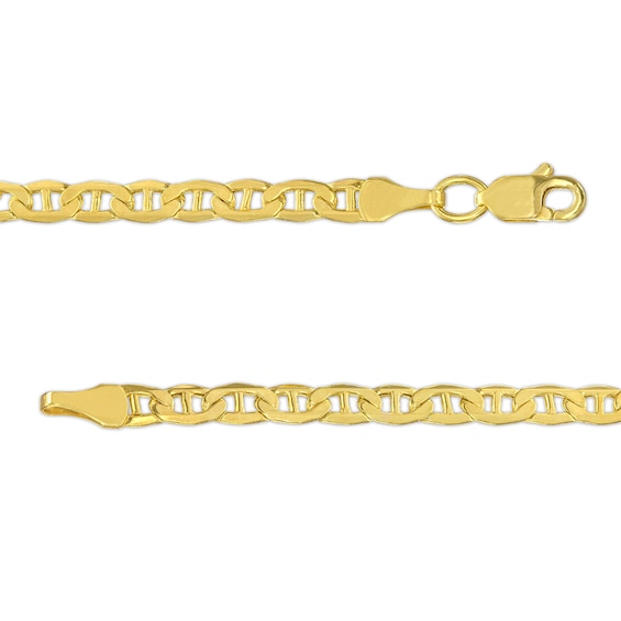 3.2mm Mariner Chain Necklace in Semi-Solid 10K Gold - 22"