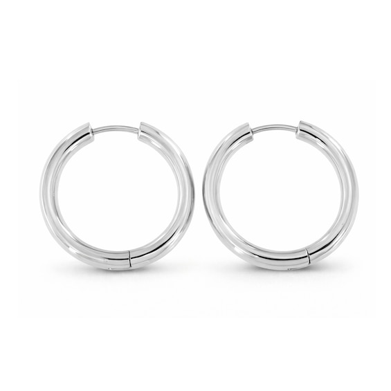 24.5mm Hoop Earrings in Semi-Solid Sterling Silver