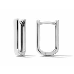 12.3mm U-Shaped Hoop Earrings in Semi-Solid Sterling Silver