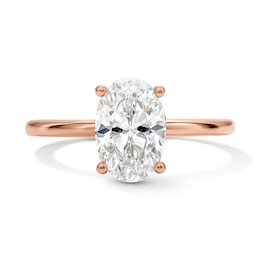 1-3/4 CT. T.W. Certified Oval Lab-Grown Diamond Solitaire Hidden Frame Engagement Ring in 14K Rose Gold (F/VS2)