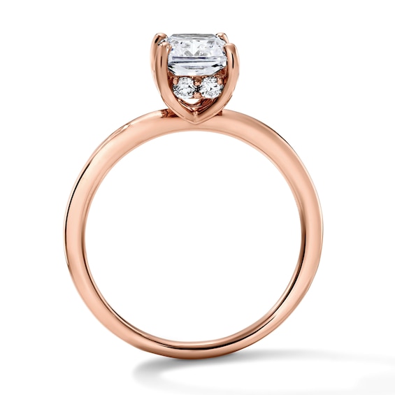 1-3/4 CT. T.w. Certified Radiant-Cut Lab-Grown Diamond Hidden Frame Solitaire Engagement Ring in 14K Rose Gold (F/Vs2)