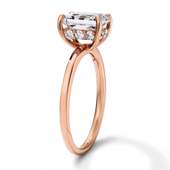 1-3/4 CT. T.w. Certified Radiant-Cut Lab-Grown Diamond Hidden Frame Solitaire Engagement Ring in 14K Rose Gold (F/Vs2)