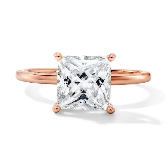 2-3/4 CT. T.w. Certified Princess-Cut Lab-Grown Diamond Hidden Frame Solitaire Engagement Ring in 14K Rose Gold (F/Vs2)