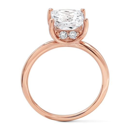 2-3/4 CT. T.w. Certified Princess-Cut Lab-Grown Diamond Hidden Frame Solitaire Engagement Ring in 14K Rose Gold (F/Vs2)