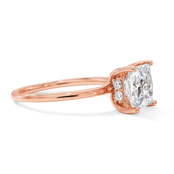 2-3/4 CT. T.w. Certified Princess-Cut Lab-Grown Diamond Hidden Frame Solitaire Engagement Ring in 14K Rose Gold (F/Vs2)
