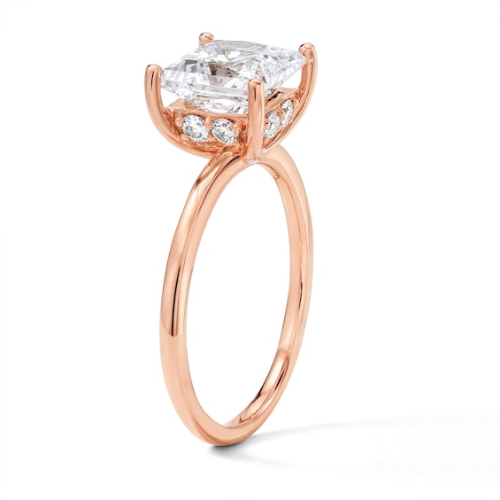 2-3/4 CT. T.w. Certified Princess-Cut Lab-Grown Diamond Hidden Frame Solitaire Engagement Ring in 14K Rose Gold (F/Vs2)