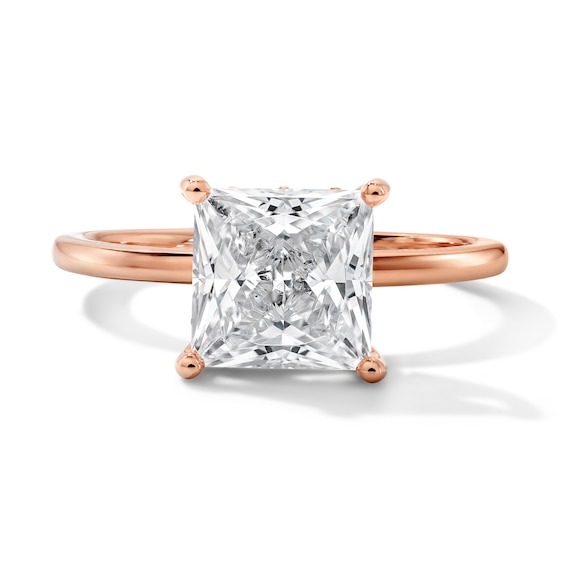 1-3/4 CT. T.w. Certified Princess-Cut Lab-Grown Diamond Hidden Frame Solitaire Engagement Ring in 14K Rose Gold (F/Vs2)
