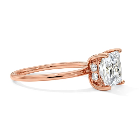 1-3/4 CT. T.w. Certified Princess-Cut Lab-Grown Diamond Hidden Frame Solitaire Engagement Ring in 14K Rose Gold (F/Vs2)