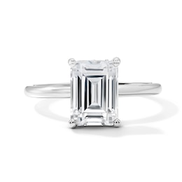 2-3/4 CT. T.W. Certified Emerald-Cut Lab-Grown Diamond Hidden Frame Solitaire Engagement Ring in 14K White Gold (F/VS2)