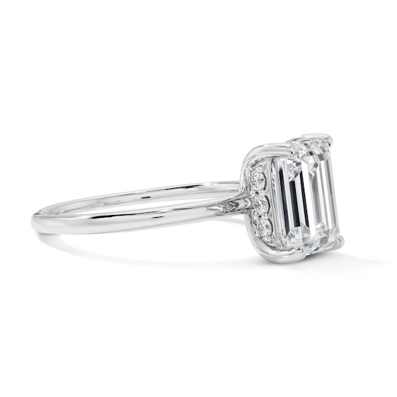 2-3/4 CT. T.w. Certified Emerald-Cut Lab-Grown Diamond Hidden Frame Solitaire Engagement Ring in 14K White Gold (F/Vs2)