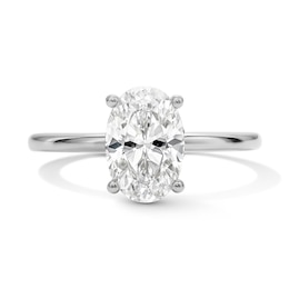 1-3/4 CT. T.W. Certified Oval Lab-Grown Diamond Solitaire Hidden Frame Engagement Ring in 14K White Gold (F/VS2)