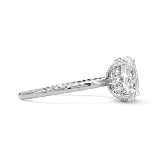 1-3/4 CT. T.w. Certified Oval Lab-Grown Diamond Solitaire Hidden Frame Engagement Ring in 14K White Gold (F/Vs2)