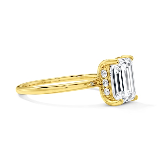 2-3/4 CT. T.w. Certified Emerald-Cut Lab-Grown Diamond Solitaire Hidden Frame Engagement Ring in 14K Gold (F/Vs2)