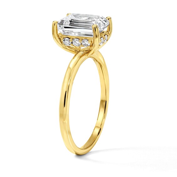 2-3/4 CT. T.w. Certified Emerald-Cut Lab-Grown Diamond Solitaire Hidden Frame Engagement Ring in 14K Gold (F/Vs2)
