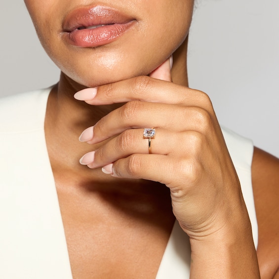 1-3/4 CT. T.w. Certified Emerald-Cut Lab-Grown Diamond Hidden Frame Solitaire Engagement Ring in 14K Gold (F/Vs2)