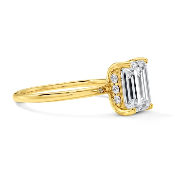 1-3/4 CT. T.w. Certified Emerald-Cut Lab-Grown Diamond Hidden Frame Solitaire Engagement Ring in 14K Gold (F/Vs2)