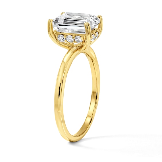1-3/4 CT. T.w. Certified Emerald-Cut Lab-Grown Diamond Hidden Frame Solitaire Engagement Ring in 14K Gold (F/Vs2)