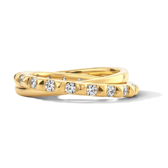 1/2 CT. T.w. Lab-Grown Diamond Interlocking Ring in 10K Gold (F/Vs2)