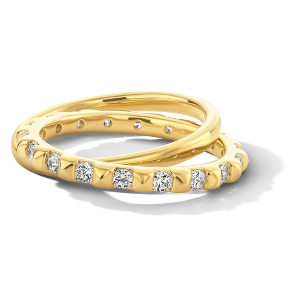 1/2 CT. T.w. Lab-Grown Diamond Interlocking Ring in 10K Gold (F/Vs2)