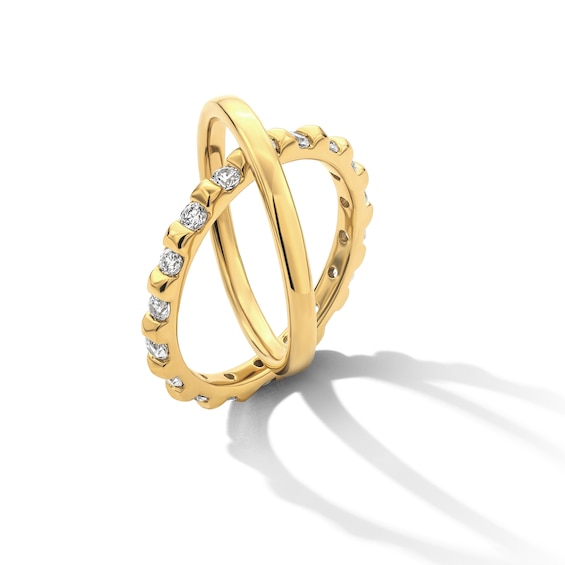 1/2 CT. T.w. Lab-Grown Diamond Interlocking Ring in 10K Gold (F/Vs2)