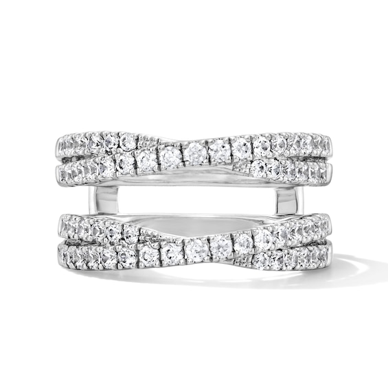 1 CT. T.w. Lab-Grown Diamond Crossover Enhancer Ring in 14K White Gold (F/Vs2)