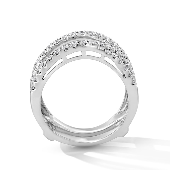1 CT. T.w. Lab-Grown Diamond Crossover Enhancer Ring in 14K White Gold (F/Vs2)