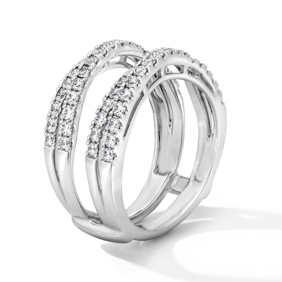 1 CT. T.w. Lab-Grown Diamond Crossover Enhancer Ring in 14K White Gold (F/Vs2)