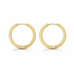 24.5mm Tube Hoop Earrings in Semi-Solid 10K Gold