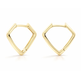 11.8mm Pentagon Hoop Earrings in Semi-Solid 10K Gold