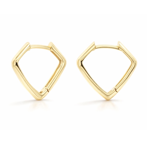 11.8mm Pentagon Hoop Earrings in Semi-Solid 10K Gold