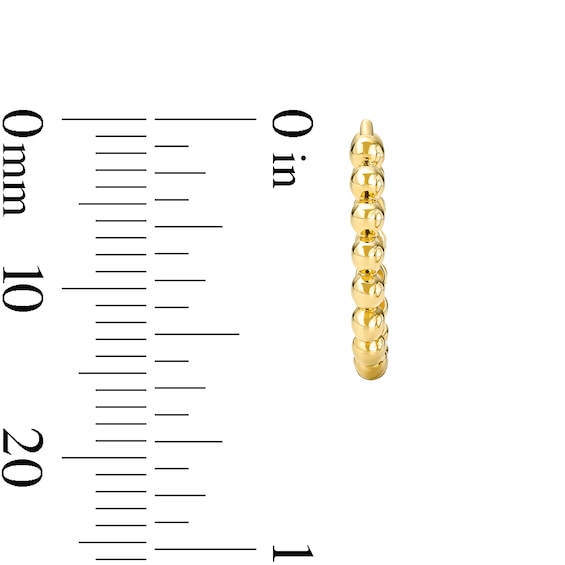 12.0mm Beaded Hoop Earrings in Semi-Solid 10K Gold